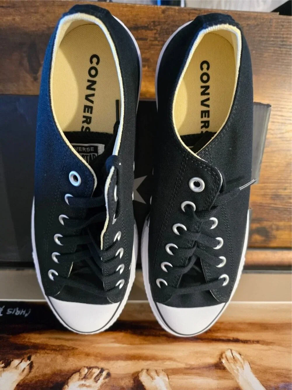 Converse Chuck Taylor All Star Lift Ox Black White Platform W 7.5 560250C NEW - Picture 7 of 9